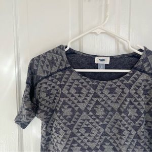 Old Navy Aztec Short Sleeve T-Shirt Blue Size XS